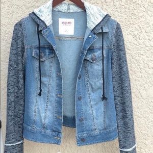Denim sweater jacket